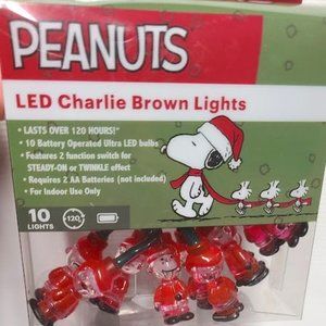CHRISTMAS PEANUTS 10 LED of Charlie Brown LIGHTS SET NEW